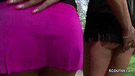 Two German Teens Licking in Public