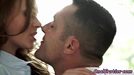 Classy European babe gets ass fucked hard by lover in intense session!