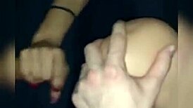 Girlfriend wets pussy for boyfriend's fat cock in outdoor sex