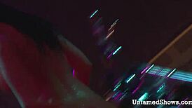 naughty brunette dances, ripping clothes in striptease