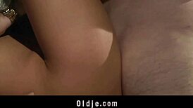 Hey, watch this old teacher bang a young slutty student over the desk!