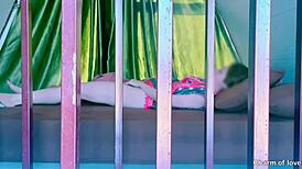 Asian Cutie Bent Over For Rough Doggystyle Sex On Mountain