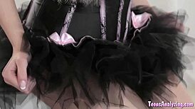 Fetish Lingerie Photoshoot Turns Oral with Shaved Pussy Cunilingus