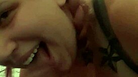 redhead milf gives him a blowjob he craves