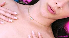 Glamorous Brunette Poses Naked in Close-Up Photoshoot