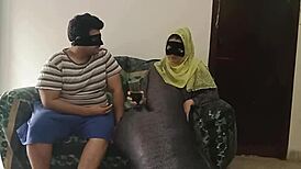 Sexy neighbor gets fucked hard on the sofa