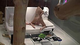 Stepdaughter Scarlett Caught Using Dildo On Sofa