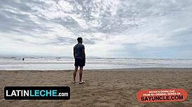 Horny Stud Feels Desire For Three Latino Boys On Beach