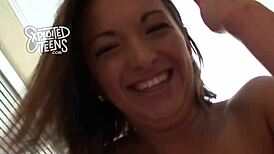 This gorgeous 19-year-old shines in amateur sofa action