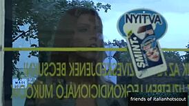 This slutty Italian blonde milf got nailed at the supermarket.