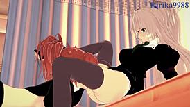 Shizuma Hanazono And Nagisa Aoi Share Intense Lesbian Passion In Strawberry Panic Hentai