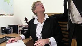 she's in the office and i nail her right on the desk