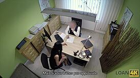Loan4k, hey, small issues for the rich! Caught a Czech teen licking on hidden cam at work 😏