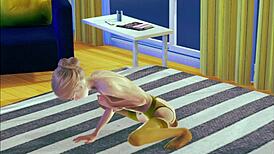 Watch teen in stockings masturbate solo in 3d.