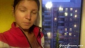 Young russian girl waits for visa in st petersburg public park