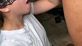 White Girl Delivers Sloppiest Blowjob to BBC and Takes Mouth Cum