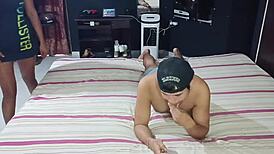 Wow, that teen's big ass takes rough anal right there in the room! 😲