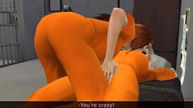 Policeman Masturbates To Lesbian Prison Tribbing