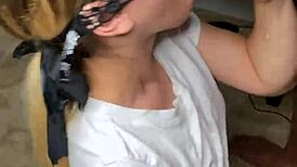 White Girl Delivers Sloppiest Blowjob to BBC and Takes Mouth Cum