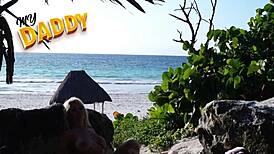 Fucked friend's girlfriend with big cock on the beach tits ass