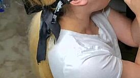 White Girl Delivers Sloppiest Blowjob to BBC and Takes Mouth Cum