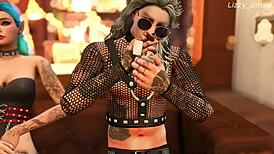 Rockstar Astarion and Halsin Double Penetrate Horny Tav in 3D Animation