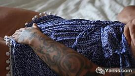 yanks busty liandra dahl masturbating solo with piercing vibes 😍