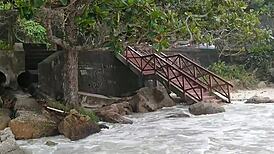 Latina brunette fucks on the beach and swallows cum after doggystyle assfucking