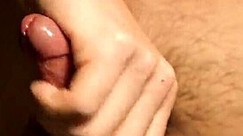 Japanese gay masturbates to cum