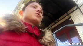 Young russian girl waits for visa in st petersburg public park