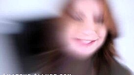 Samantha teases her big tits and masturbates solo