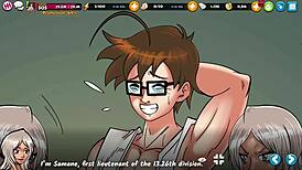 In this hentai, the girl says, I want to blowbang these big cocks.