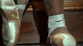 Beautiful Lesbians in Black Lingerie Playing with Dildos on Bed