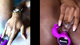 Goddess Luxxx28 spreads pussy while playing with sexy ass toys