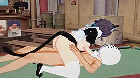 Koikatsu - Macskalány szex jelenet hentai animáció