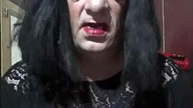 This sissy crossdresser enjoys masturbation and anal sex in a homemade setup