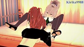 Shizuma Hanazono And Nagisa Aoi Share Intense Lesbian Passion In Strawberry Panic Hentai