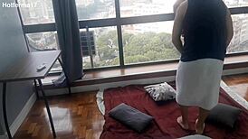 Kitty's Big Ass Maid Gets Fucked Bareback in Window