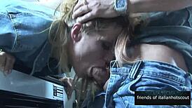 This slutty Italian blonde milf got nailed at the supermarket.