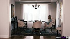 Lauren Philips plays sneaky footsie with Isiah Maxwell during dinner