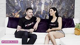 Hot milf latina fucks pornstar on show