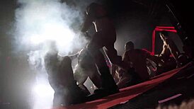 Watch porn stars in wild orgy at the club!