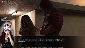 Project Myriam 3 with Russian MILF in shower. Big tits blonde bathing in wild cartoon game.