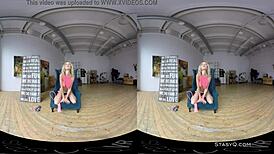 Lovely Blonde Amateur Rips Clothes And Dances In Lingerie While Stripping In Vr!