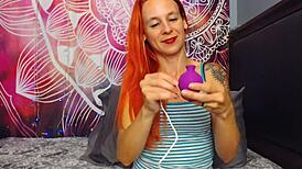 Pretty petite girl reviews hot sex toys solo with natural tits