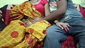 bhabhi in yellow saree pleasures devar with assfucking