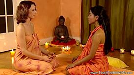 Beautiful Womanly Massage: Sensual Oiled Indian Couple In Interracial Encounter