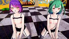 Hololive Uruha Rushia Tocoyami Towa Jaipur Dance