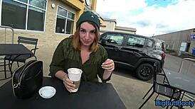 couple enjoys outdoor time with young girlfriend in horny moment