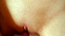 Dildo play with intense vibrator action